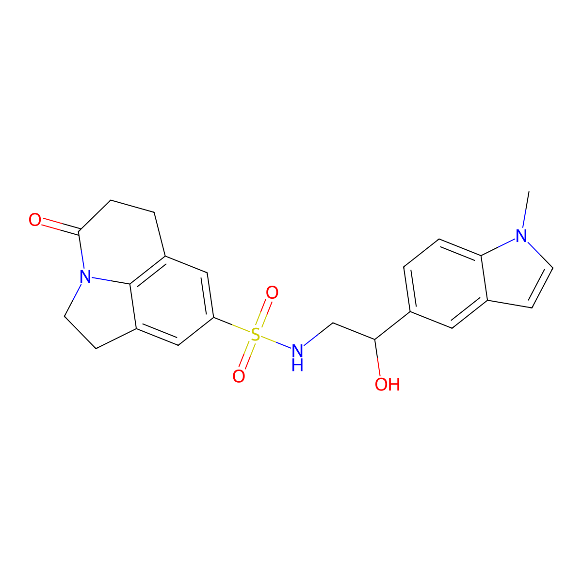 N-(2-hydroxy-2-(1-methyl-1H-indol-5-yl)ethyl)-4-oxo-2,4,5,6-tetrahydro-1H-pyrrolo[3,2,1-ij]quinoline-8-sulfonamide molecular structure, CAS 2034256-27-2