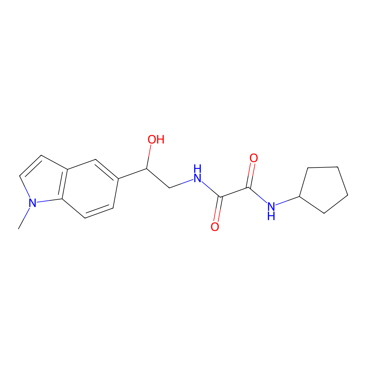 N1-cyclopentyl-N2-(2-hydroxy-2-(1-methyl-1H-indol-5-yl)ethyl)oxalamide molecular structure, CAS 2034256-35-2