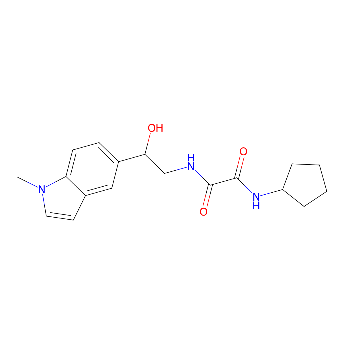 N1-cyclopentyl-N2-(2-hydroxy-2-(1-methyl-1H-indol-5-yl)ethyl)oxalamide molecular structure, CAS 2034256-35-2