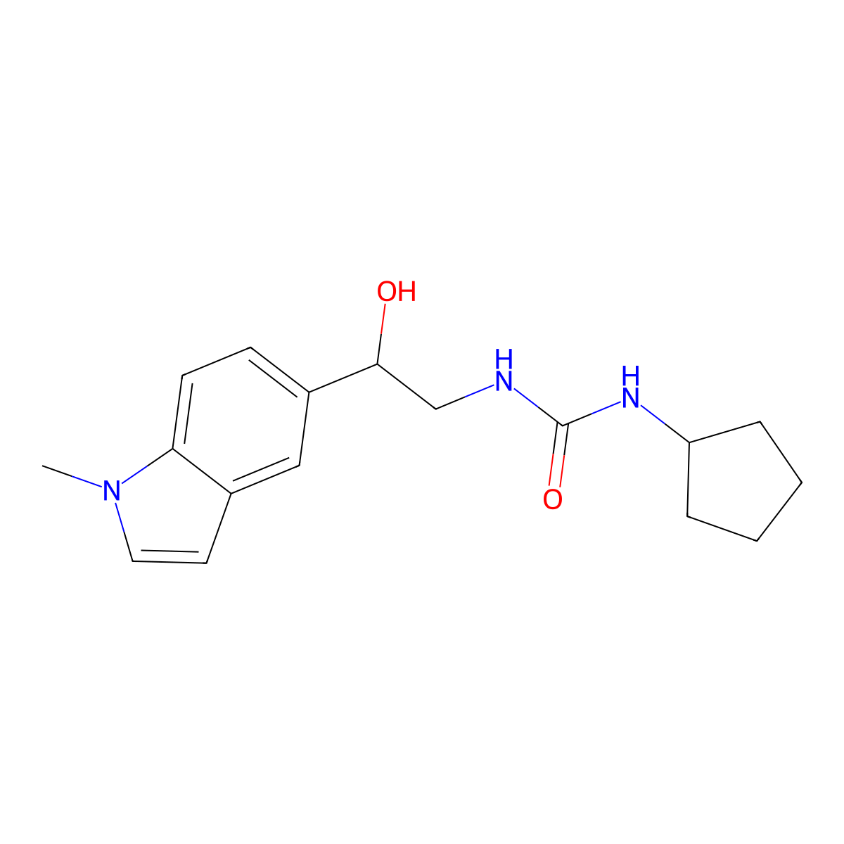 1-cyclopentyl-3-[2-hydroxy-2-(1-methyl-1H-indol-5-yl)ethyl]urea molecular structure, CAS 2034256-54-5