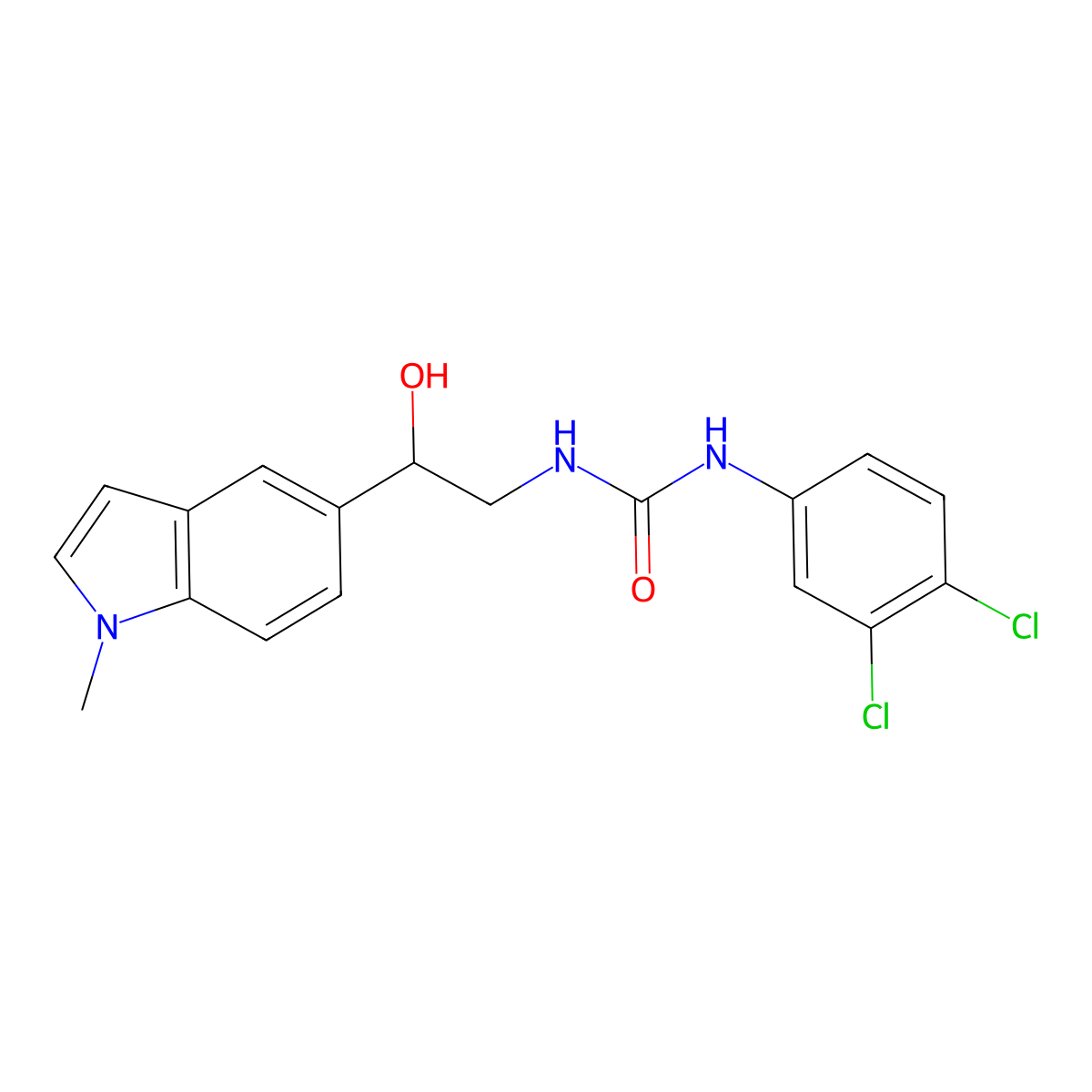 1-(3,4-dichlorophenyl)-3-[2-hydroxy-2-(1-methyl-1H-indol-5-yl)ethyl]urea molecular structure, CAS 2034256-65-8