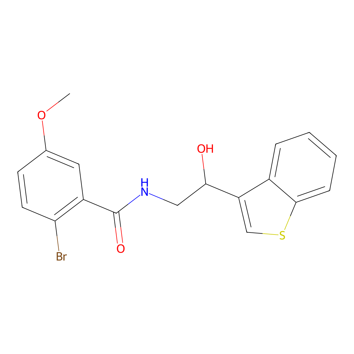 N-(2-(benzo[b]thiophen-3-yl)-2-hydroxyethyl)-2-bromo-5-methoxybenzamide molecular structure, CAS 2034256-75-0