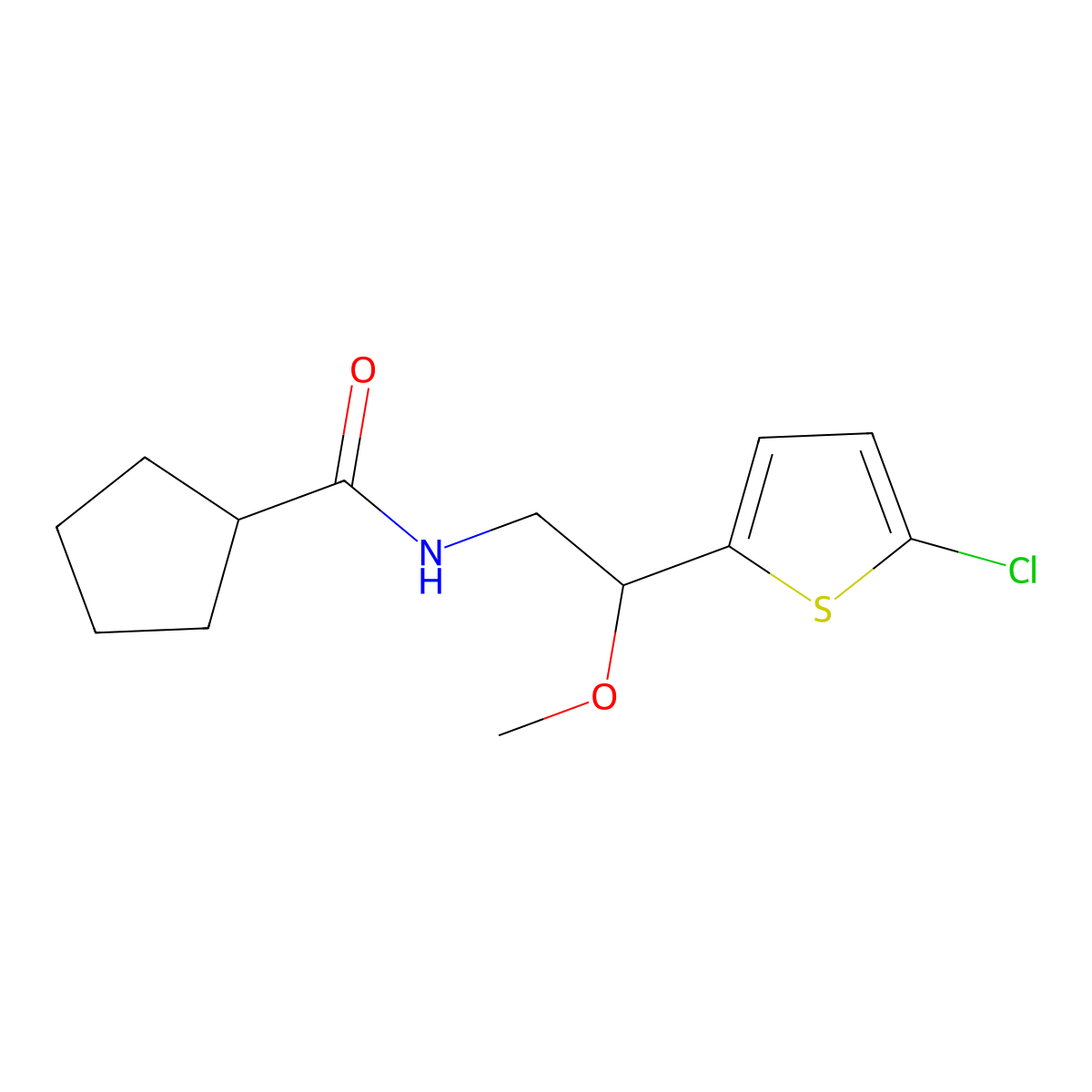 N-[2-(5-chlorothiophen-2-yl)-2-methoxyethyl]cyclopentanecarboxamide molecular structure, CAS 2034256-77-2