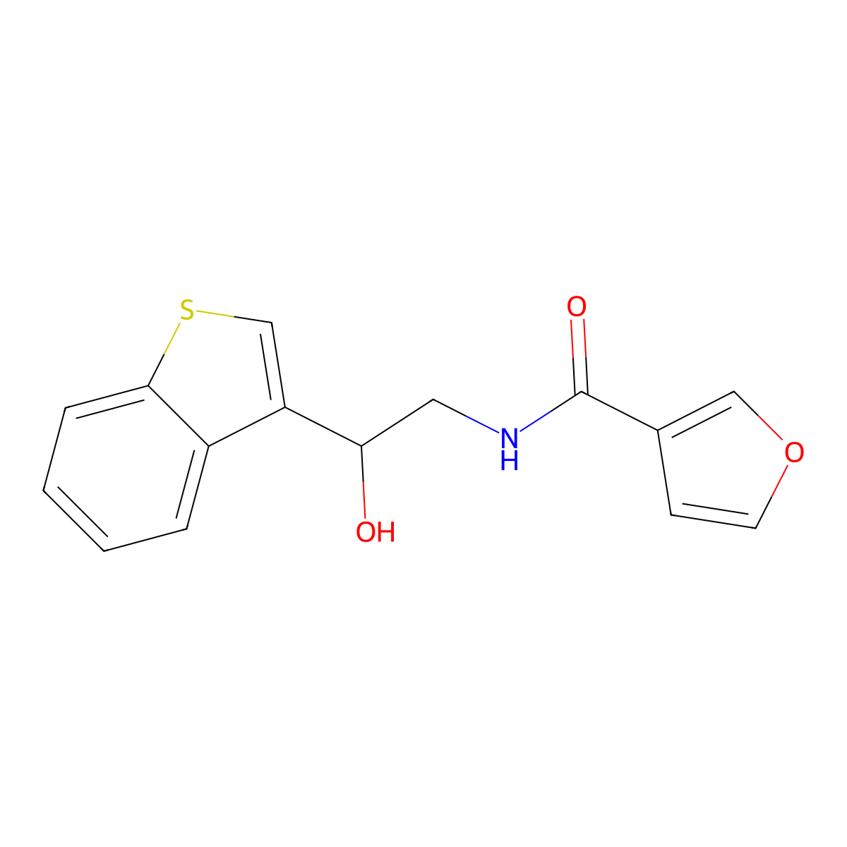 N-(2-(benzo[b]thiophen-3-yl)-2-hydroxyethyl)furan-3-carboxamide molecular structure, CAS 2034256-86-3