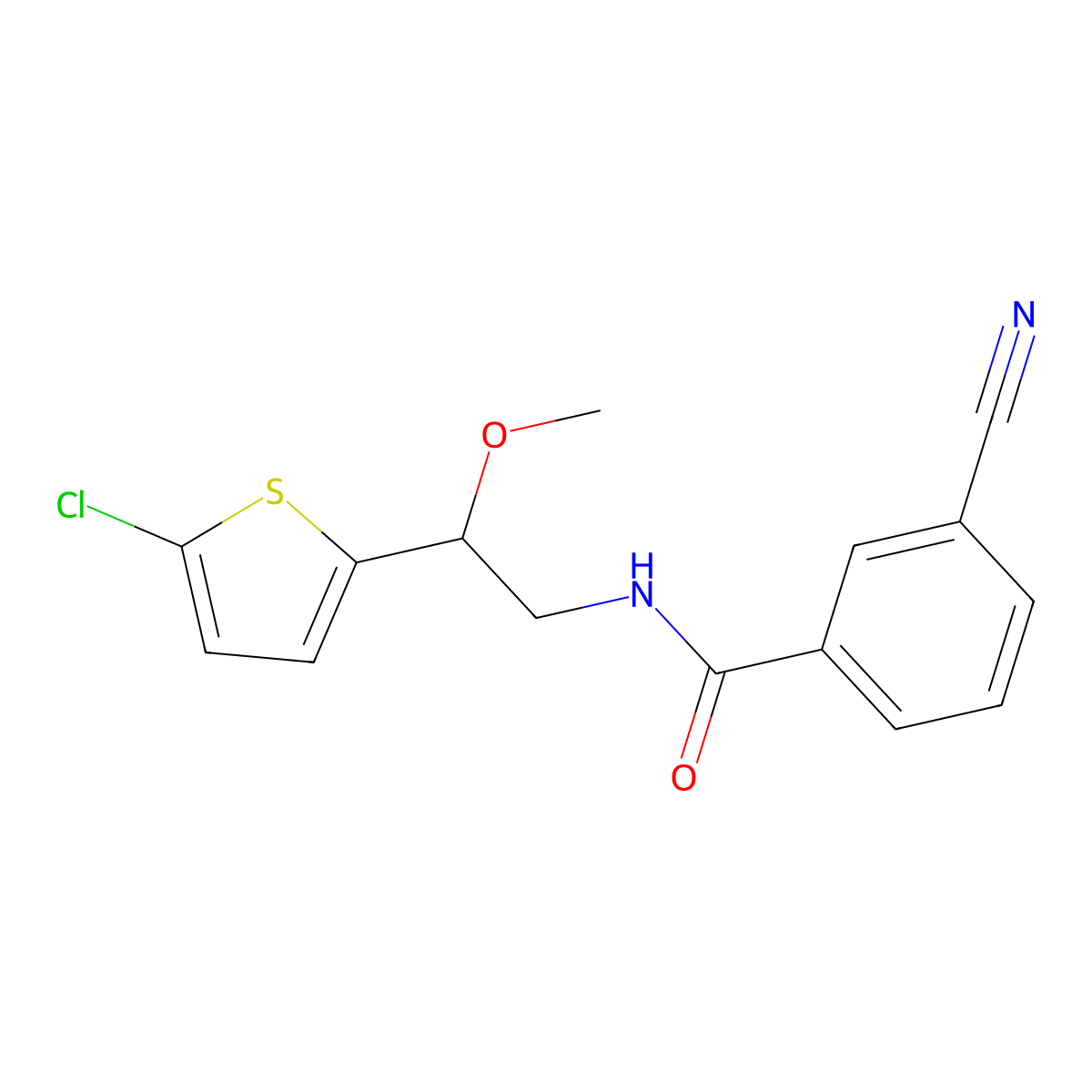 N-[2-(5-chlorothiophen-2-yl)-2-methoxyethyl]-3-cyanobenzamide molecular structure, CAS 2034256-88-5