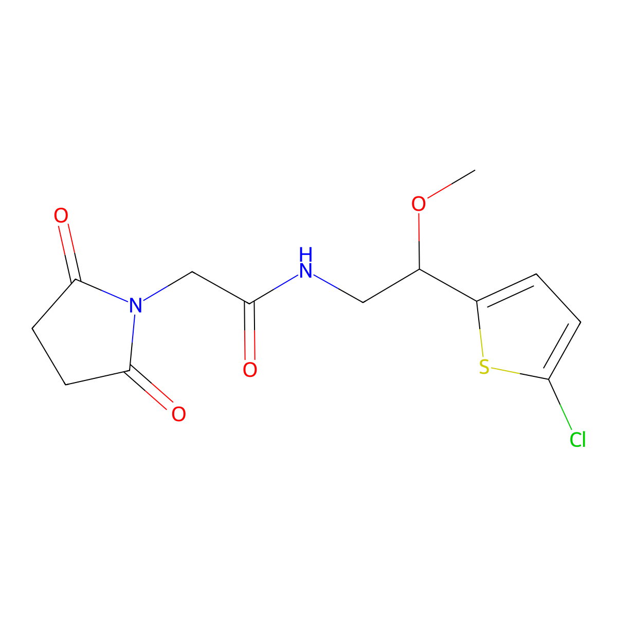 N-[2-(5-chlorothiophen-2-yl)-2-methoxyethyl]-2-(2,5-dioxopyrrolidin-1-yl)acetamide molecular structure, CAS 2034256-93-2