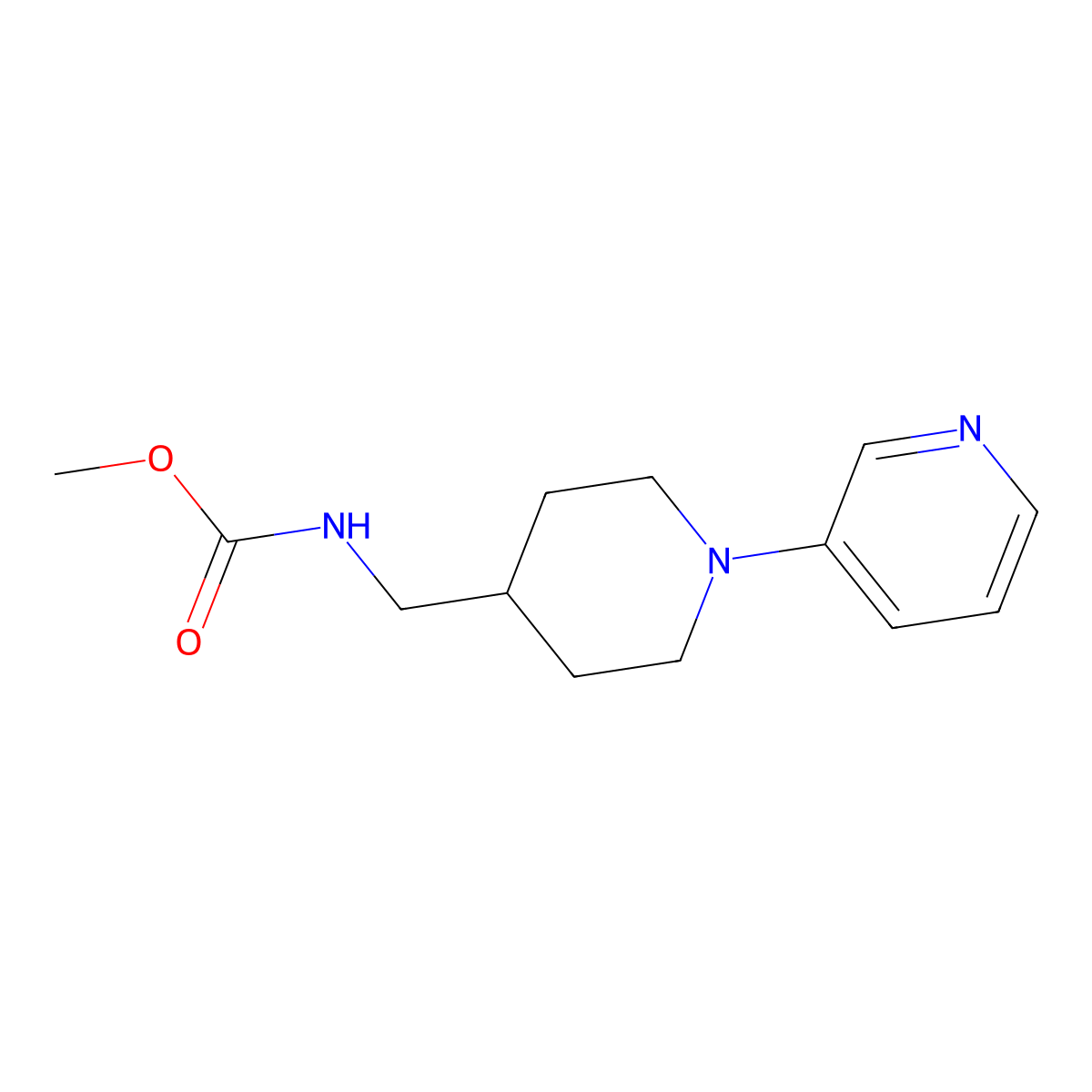 Methyl ((1-(pyridin-3-yl)piperidin-4-yl)methyl)carbamate molecular structure, CAS 2034256-96-5