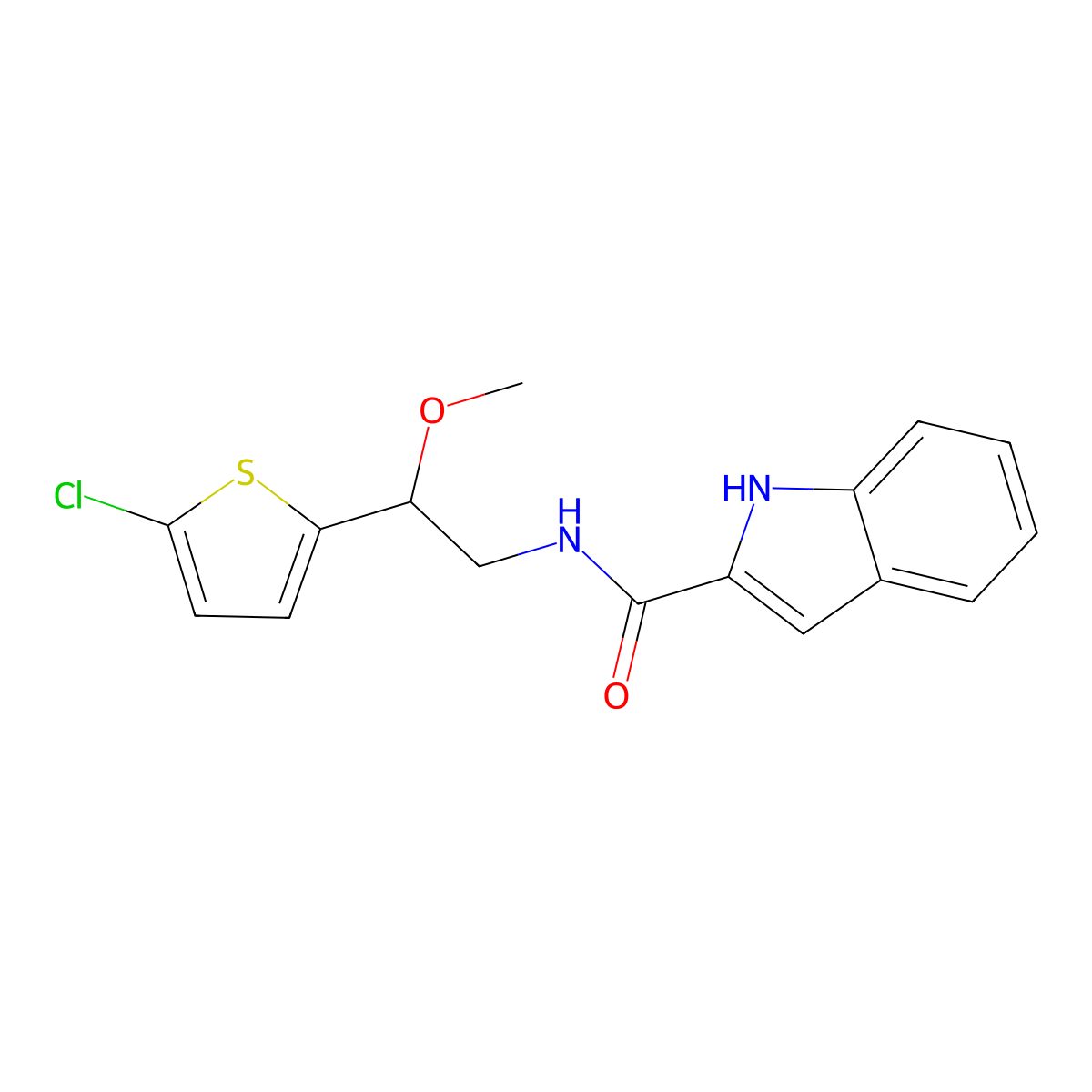 N-[2-(5-chlorothiophen-2-yl)-2-methoxyethyl]-1H-indole-2-carboxamide molecular structure, CAS 2034257-14-0