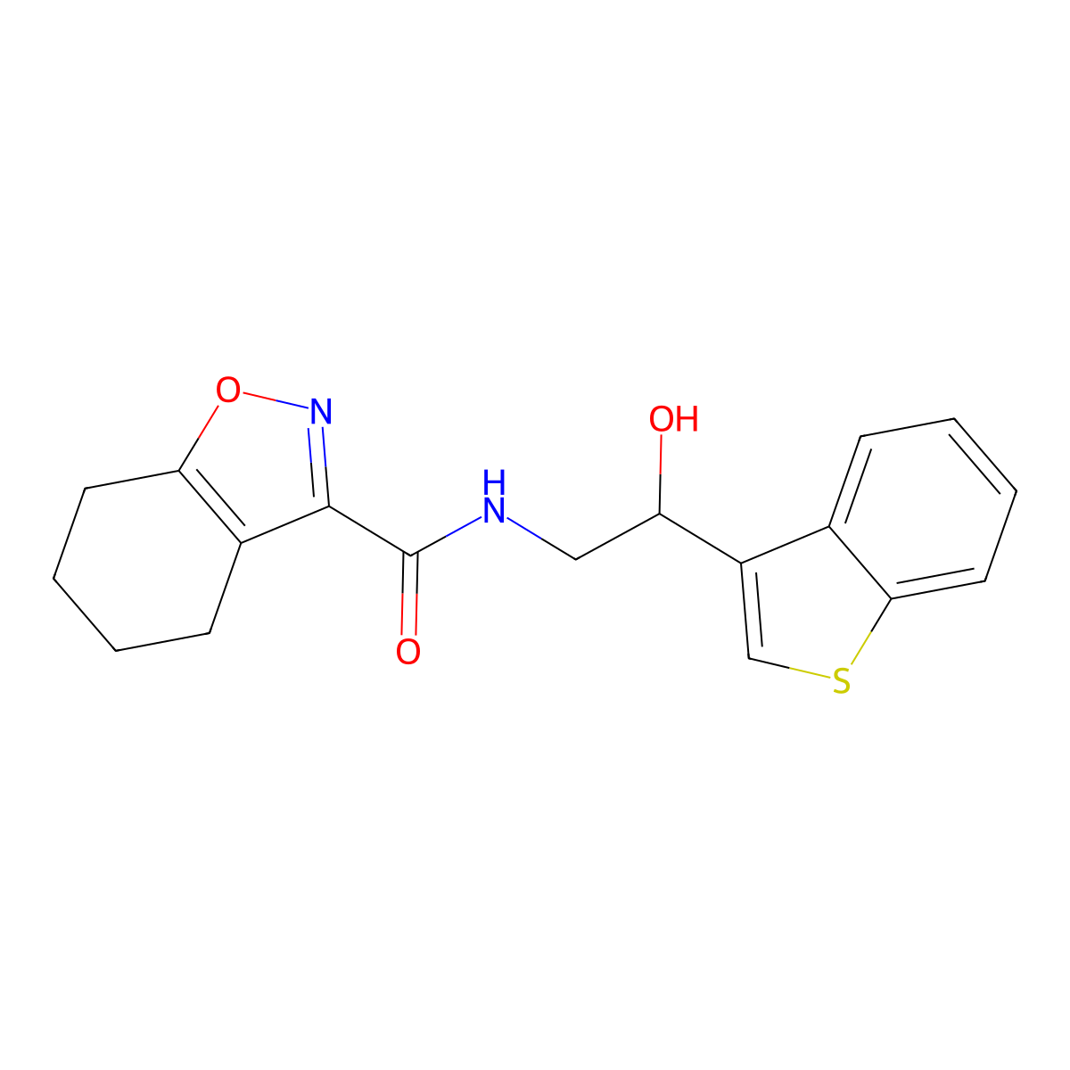 N-(2-(benzo[b]thiophen-3-yl)-2-hydroxyethyl)-4,5,6,7-tetrahydrobenzo[d]isoxazole-3-carboxamide molecular structure, CAS 2034257-15-1