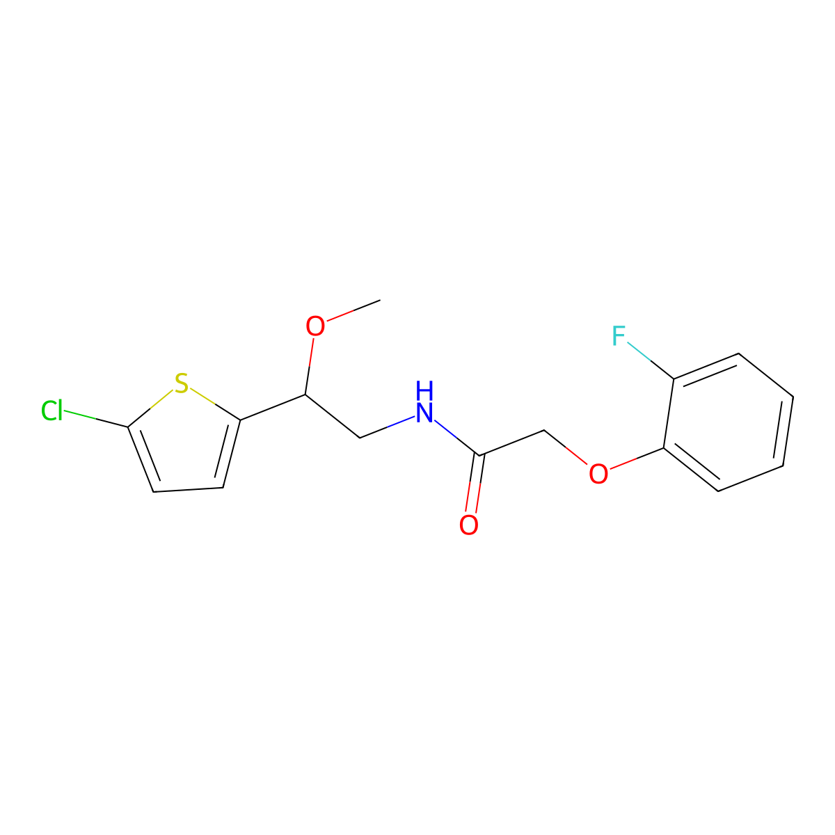 N-[2-(5-chlorothiophen-2-yl)-2-methoxyethyl]-2-(2-fluorophenoxy)acetamide molecular structure, CAS 2034257-18-4