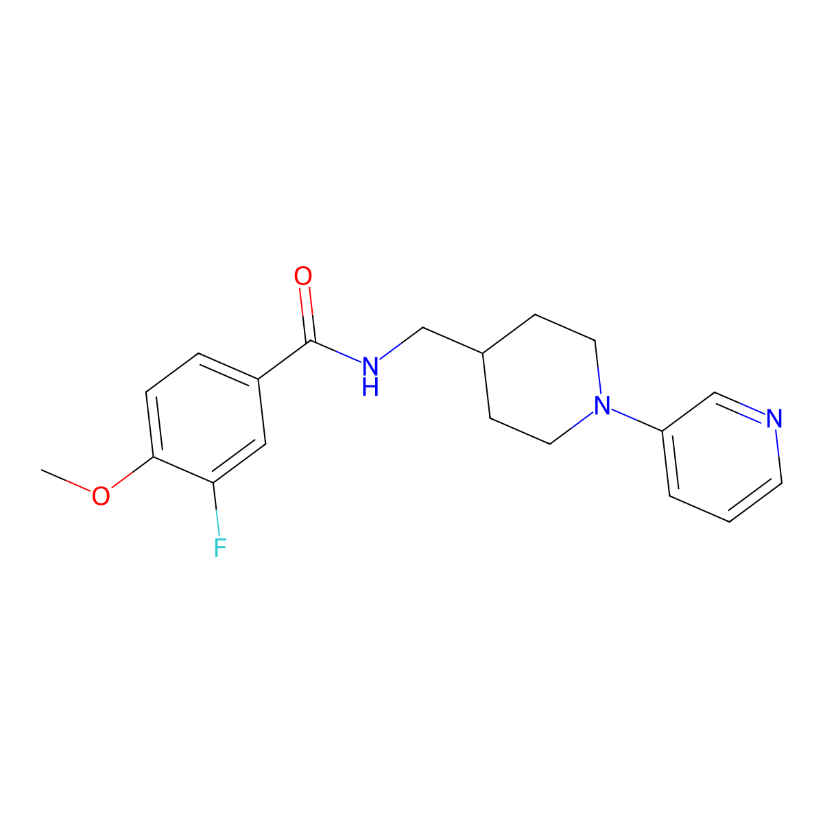 3-fluoro-4-methoxy-N-{[1-(pyridin-3-yl)piperidin-4-yl]methyl}benzamide molecular structure, CAS 2034257-26-4