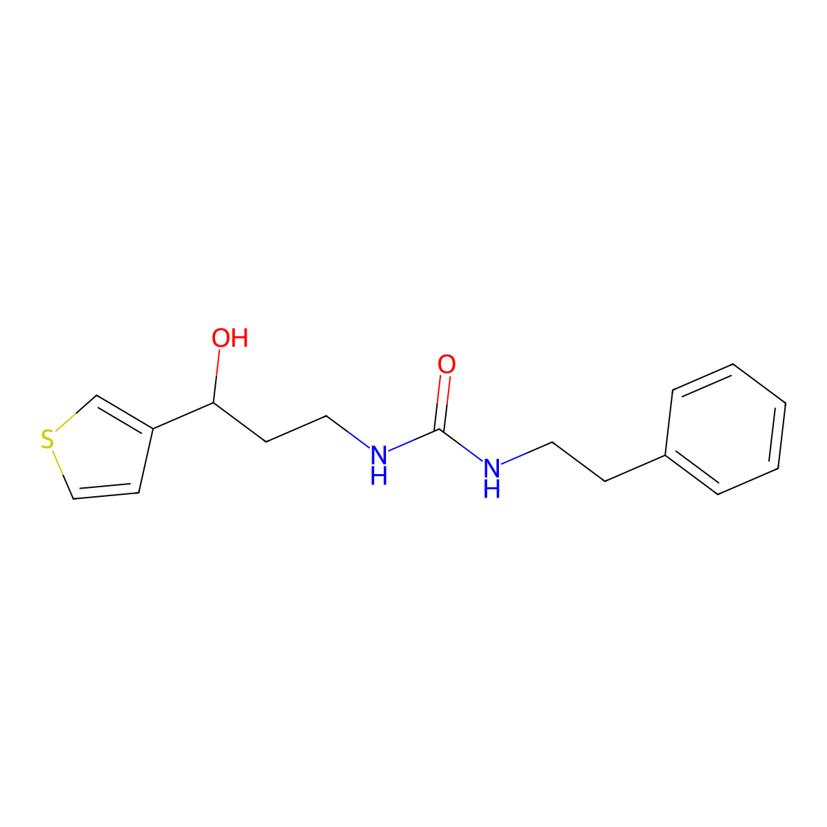 1-(3-Hydroxy-3-(thiophen-3-yl)propyl)-3-phenethylurea molecular structure, CAS 2034257-31-1