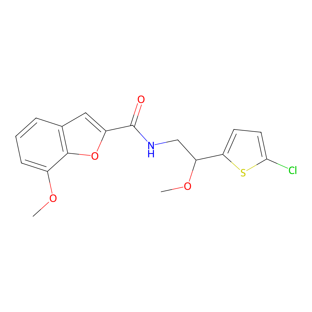 N-(2-(5-chlorothiophen-2-yl)-2-methoxyethyl)-7-methoxybenzofuran-2-carboxamide molecular structure, CAS 2034257-33-3
