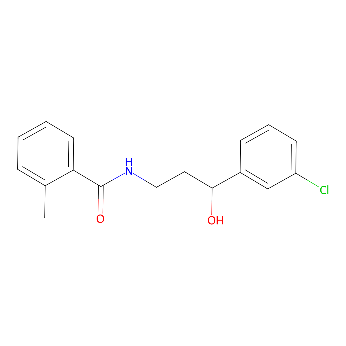 N-[3-(3-chlorophenyl)-3-hydroxypropyl]-2-methylbenzamide molecular structure, CAS 2034257-35-5