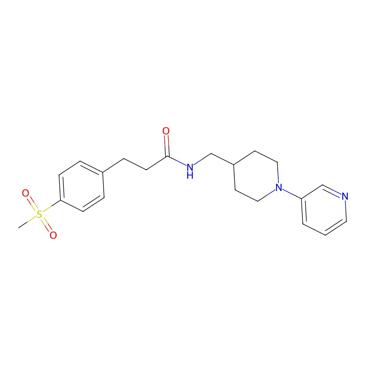 3-(4-(methylsulfonyl)phenyl)-N-((1-(pyridin-3-yl)piperidin-4-yl)methyl)propanamide molecular structure, CAS 2034257-37-7