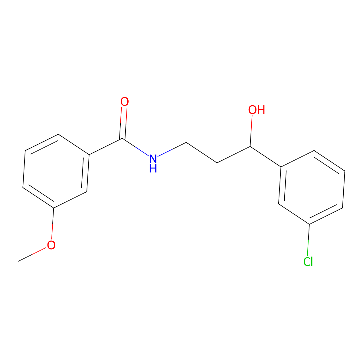 N-[3-(3-chlorophenyl)-3-hydroxypropyl]-3-methoxybenzamide molecular structure, CAS 2034257-41-3