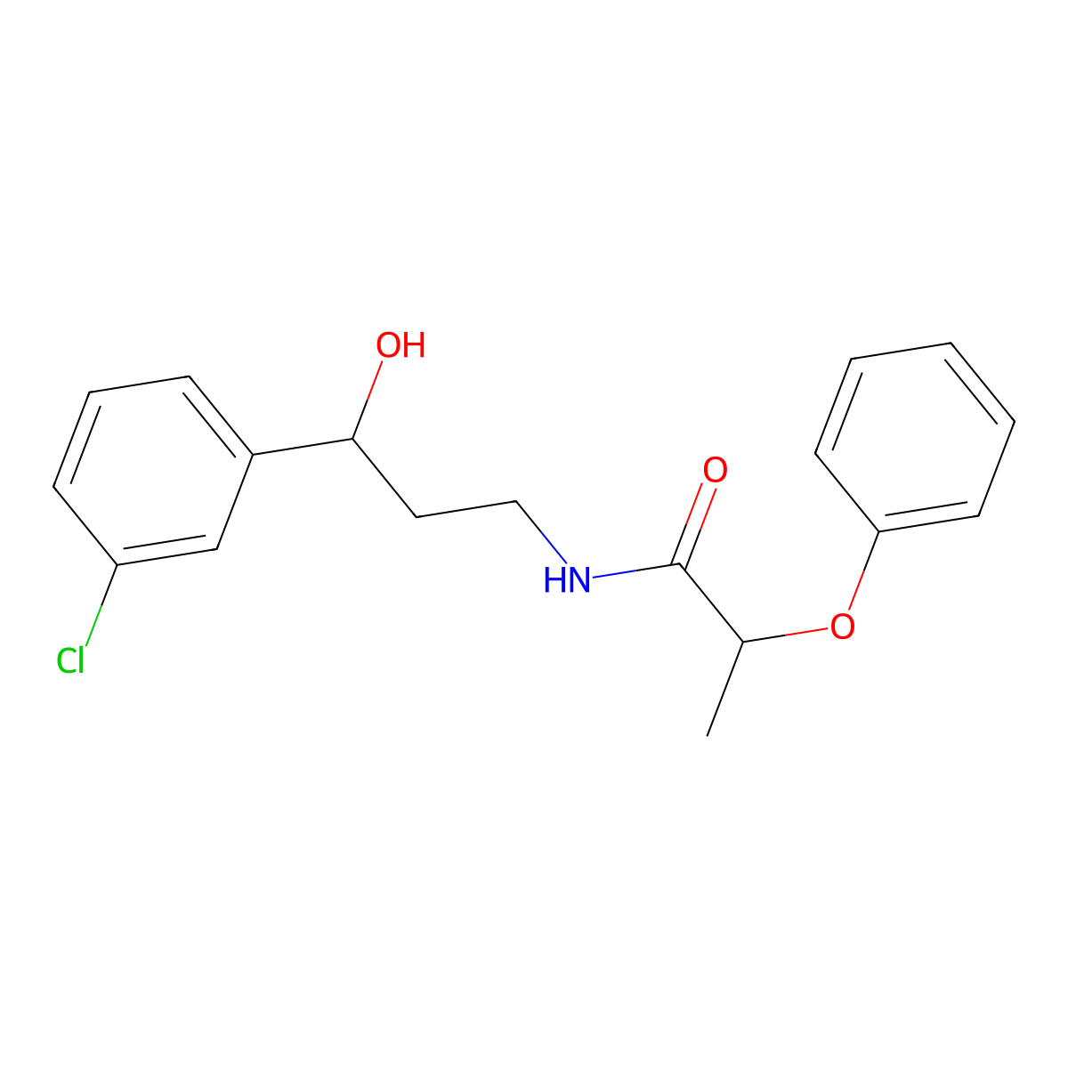 N-[3-(3-chlorophenyl)-3-hydroxypropyl]-2-phenoxypropanamide molecular structure, CAS 2034257-46-8