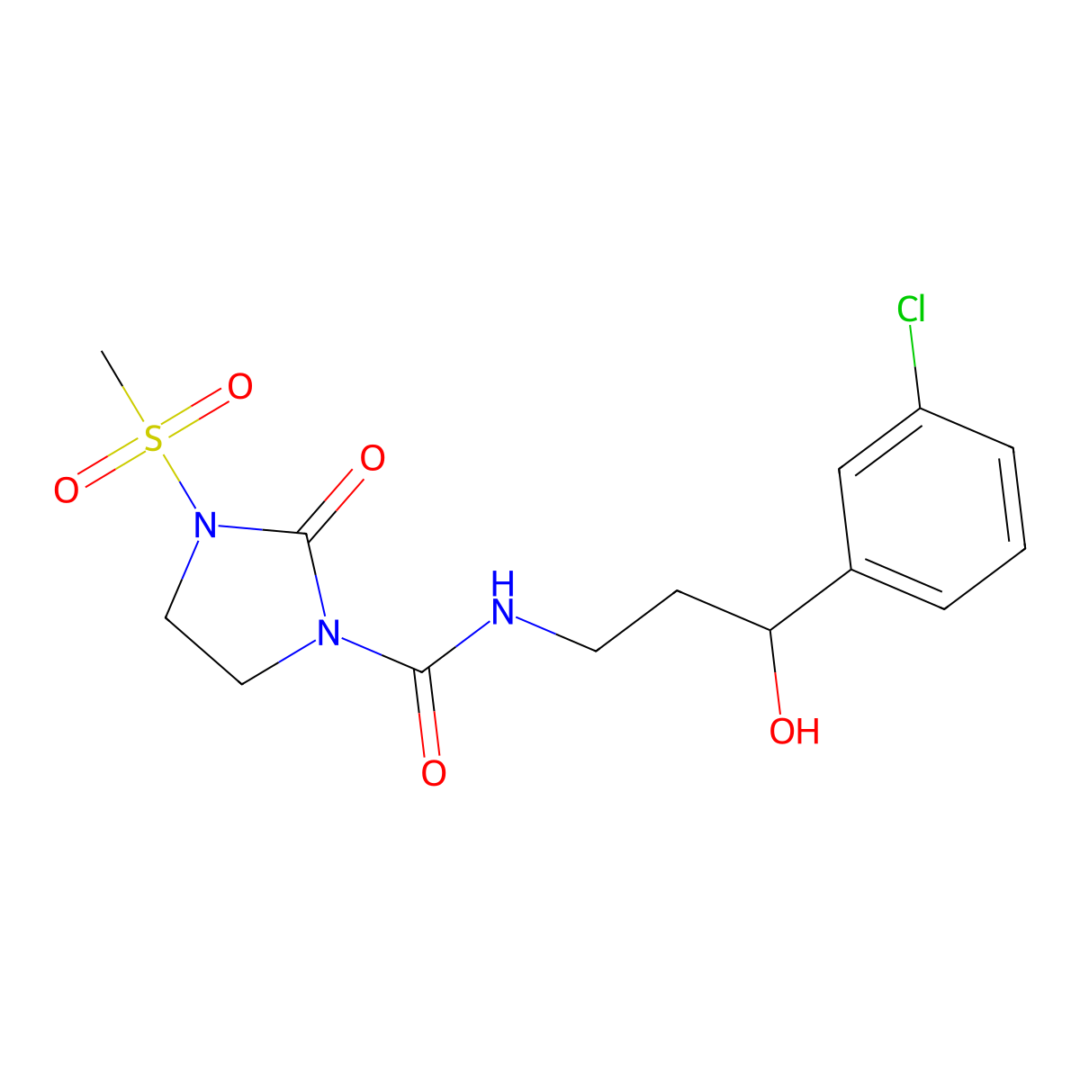 N-(3-(3-chlorophenyl)-3-hydroxypropyl)-3-(methylsulfonyl)-2-oxoimidazolidine-1-carboxamide molecular structure, CAS 2034257-54-8