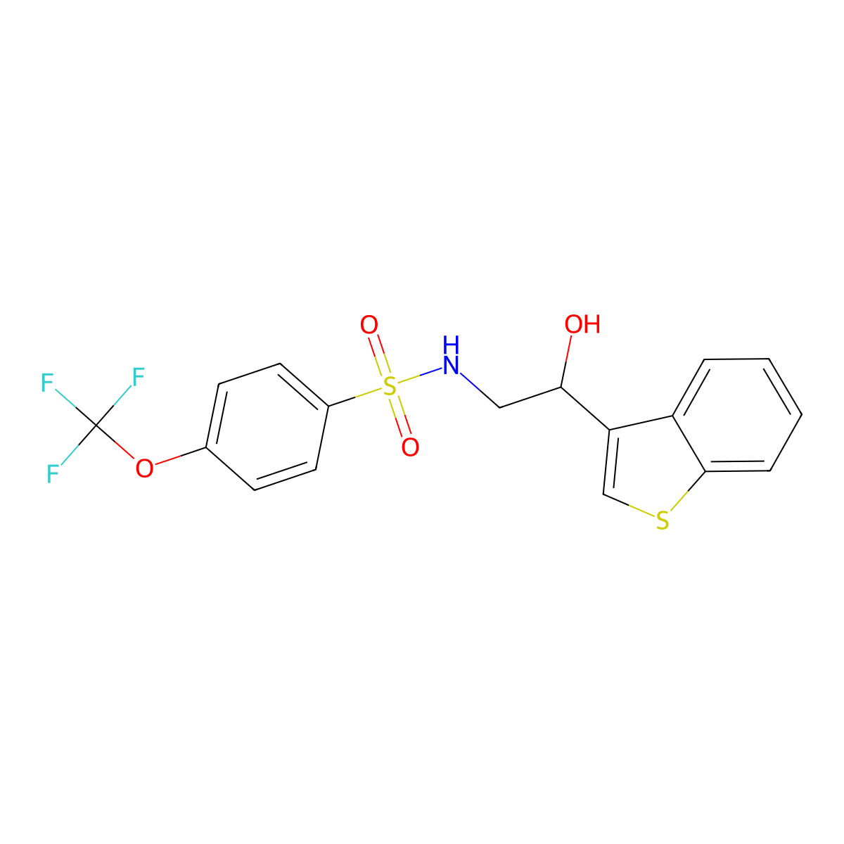 N-(2-(benzo[b]thiophen-3-yl)-2-hydroxyethyl)-4-(trifluoromethoxy)benzenesulfonamide molecular structure, CAS 2034257-56-0