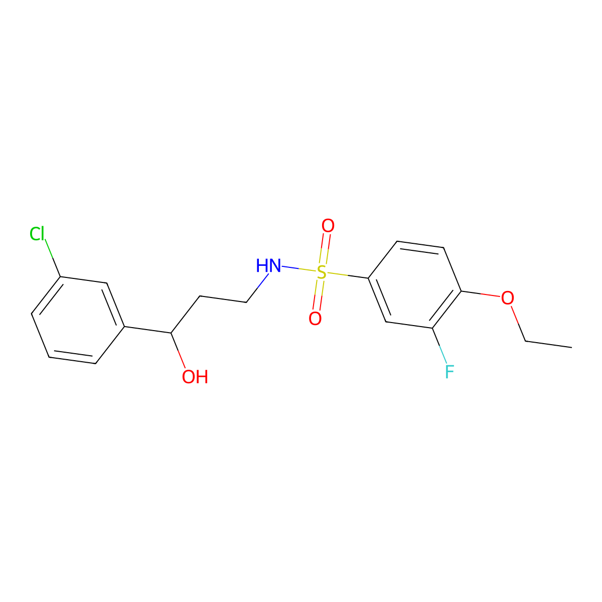 N-(3-(3-chlorophenyl)-3-hydroxypropyl)-4-ethoxy-3-fluorobenzenesulfonamide molecular structure, CAS 2034257-61-7