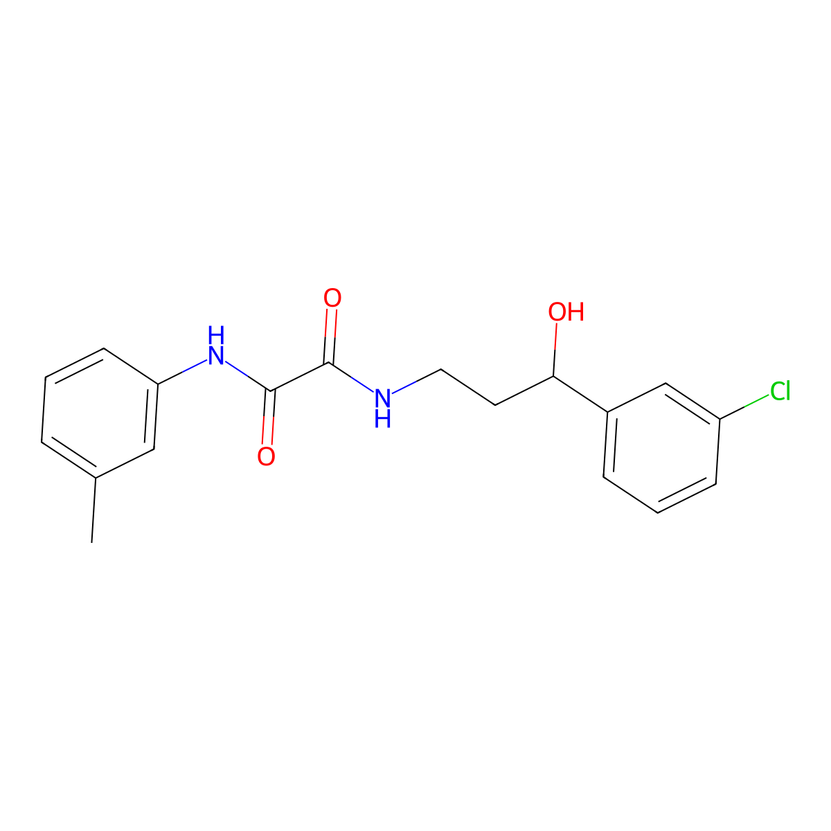 N1-(3-(3-chlorophenyl)-3-hydroxypropyl)-N2-(m-tolyl)oxalamide molecular structure, CAS 2034257-71-9