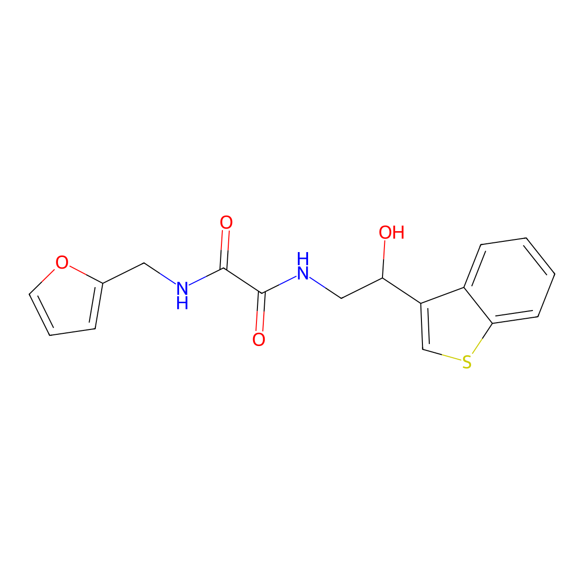 N1-(2-(benzo[b]thiophen-3-yl)-2-hydroxyethyl)-N2-(furan-2-ylmethyl)oxalamide molecular structure, CAS 2034257-79-7