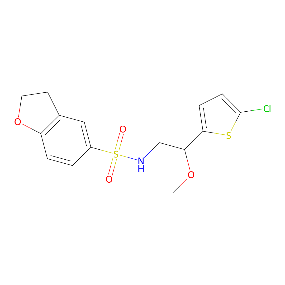 N-(2-(5-chlorothiophen-2-yl)-2-methoxyethyl)-2,3-dihydrobenzofuran-5-sulfonamide molecular structure, CAS 2034257-81-1