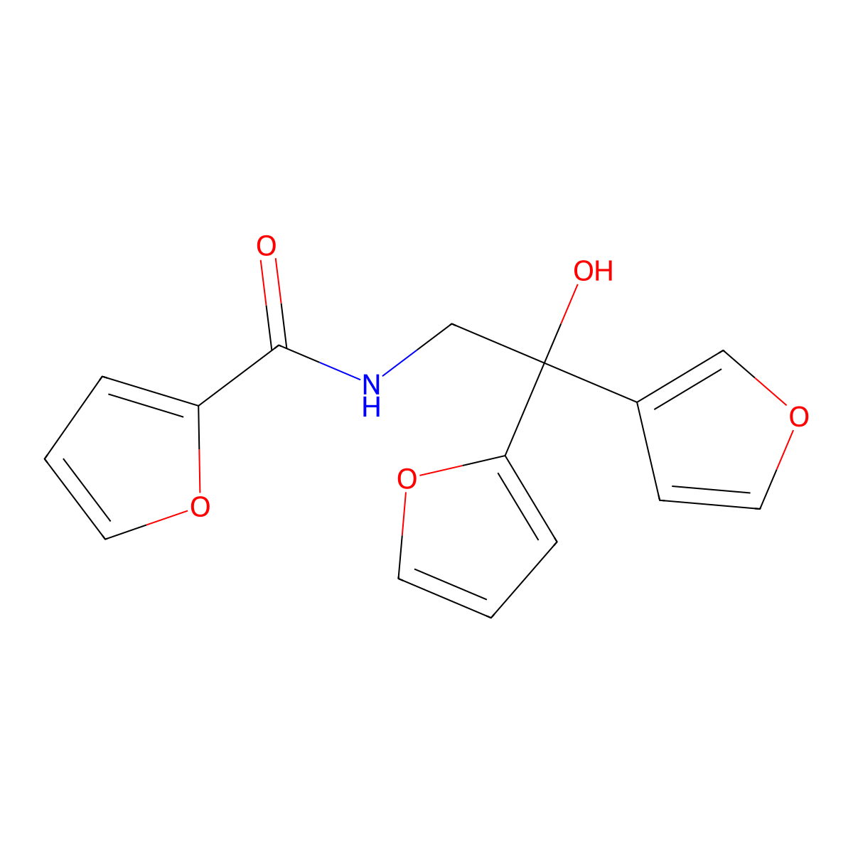 N-[2-(furan-2-yl)-2-(furan-3-yl)-2-hydroxyethyl]furan-2-carboxamide molecular structure, CAS 2034257-86-6