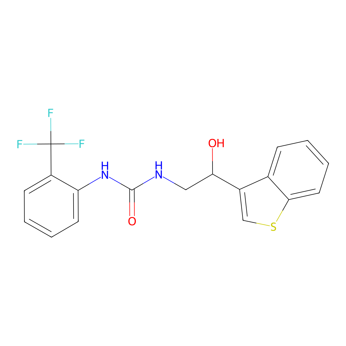1-(2-(Benzo[b]thiophen-3-yl)-2-hydroxyethyl)-3-(2-(trifluoromethyl)phenyl)urea molecular structure, CAS 2034257-92-4