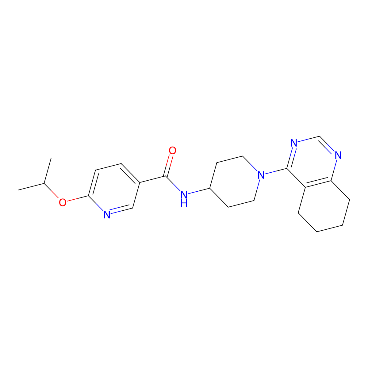 6-isopropoxy-N-(1-(5,6,7,8-tetrahydroquinazolin-4-yl)piperidin-4-yl)nicotinamide molecular structure, CAS 2034258-02-9