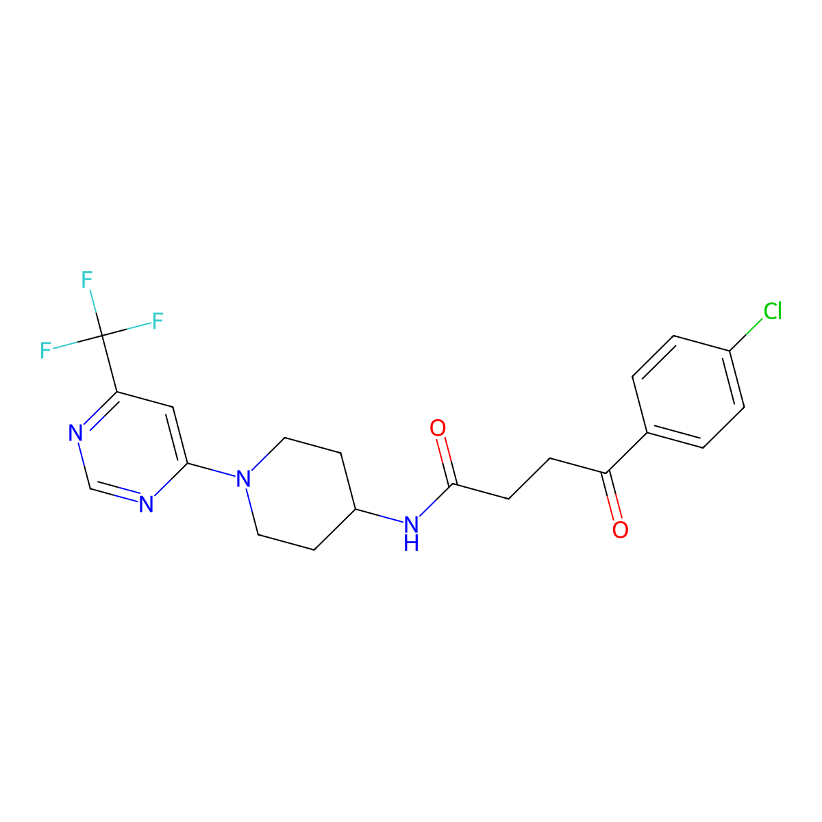 4-(4-chlorophenyl)-4-oxo-N-(1-(6-(trifluoromethyl)pyrimidin-4-yl)piperidin-4-yl)butanamide molecular structure, CAS 2034258-05-2