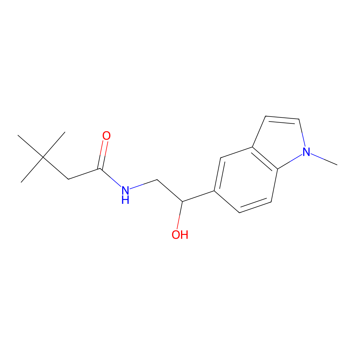 N-[2-hydroxy-2-(1-methyl-1H-indol-5-yl)ethyl]-3,3-dimethylbutanamide molecular structure, CAS 2034258-06-3