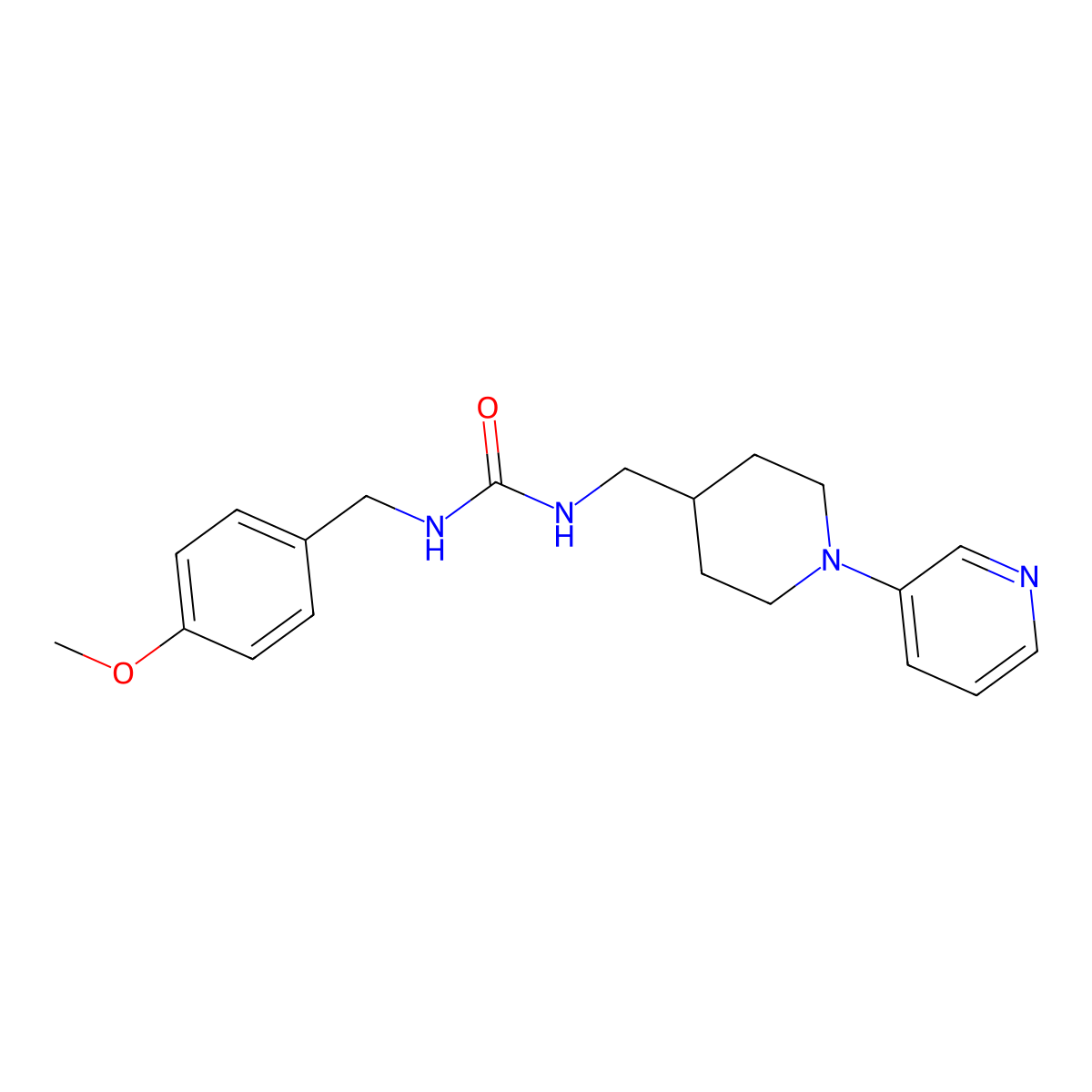1-(4-Methoxybenzyl)-3-((1-(pyridin-3-yl)piperidin-4-yl)methyl)urea molecular structure, CAS 2034258-08-5