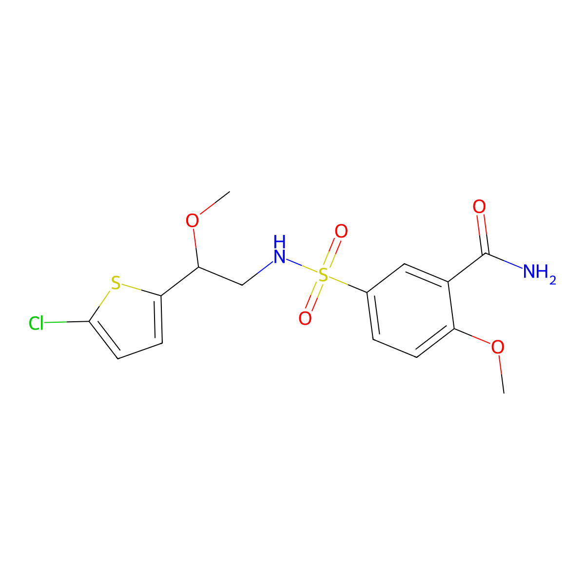 5-(N-(2-(5-chlorothiophen-2-yl)-2-methoxyethyl)sulfamoyl)-2-methoxybenzamide molecular structure, CAS 2034258-10-9