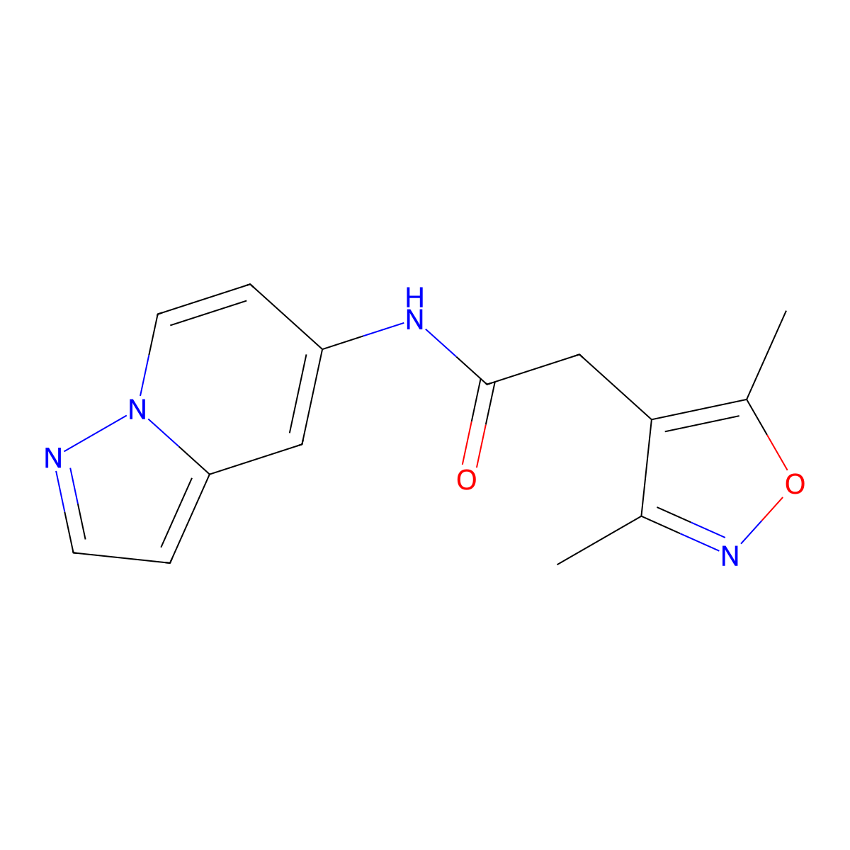 2-(3,5-dimethylisoxazol-4-yl)-N-(pyrazolo[1,5-a]pyridin-5-yl)acetamide molecular structure, CAS 2034258-15-4