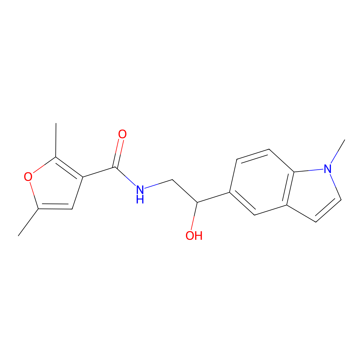 N-[2-hydroxy-2-(1-methyl-1H-indol-5-yl)ethyl]-2,5-dimethylfuran-3-carboxamide molecular structure, CAS 2034258-21-2