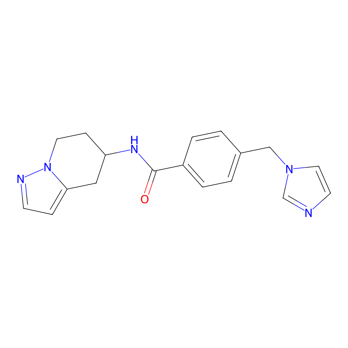 4-((1H-imidazol-1-yl)methyl)-N-(4,5,6,7-tetrahydropyrazolo[1,5-a]pyridin-5-yl)benzamide molecular structure, CAS 2034258-22-3