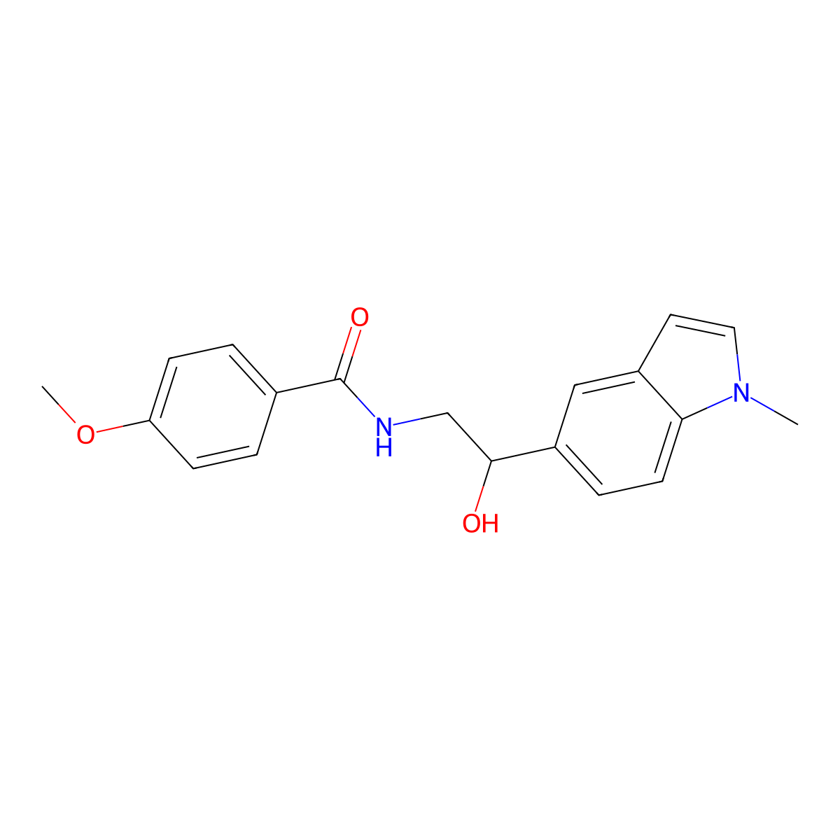 N-[2-hydroxy-2-(1-methyl-1H-indol-5-yl)ethyl]-4-methoxybenzamide molecular structure, CAS 2034258-27-8