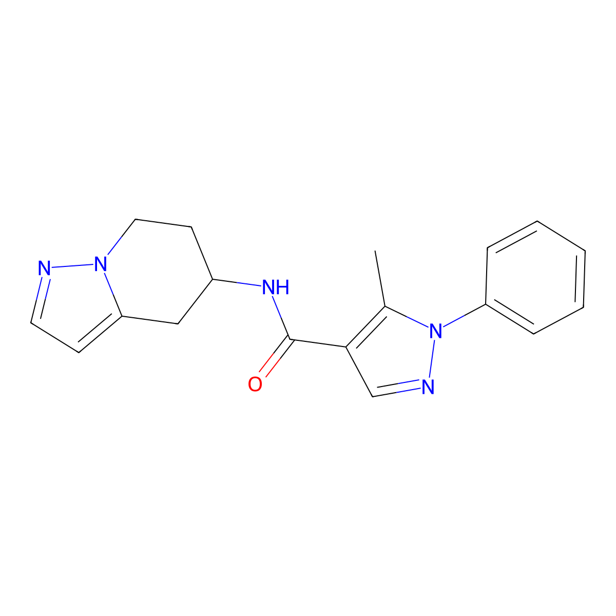 5-methyl-1-phenyl-N-(4,5,6,7-tetrahydropyrazolo[1,5-a]pyridin-5-yl)-1H-pyrazole-4-carboxamide molecular structure, CAS 2034258-30-3