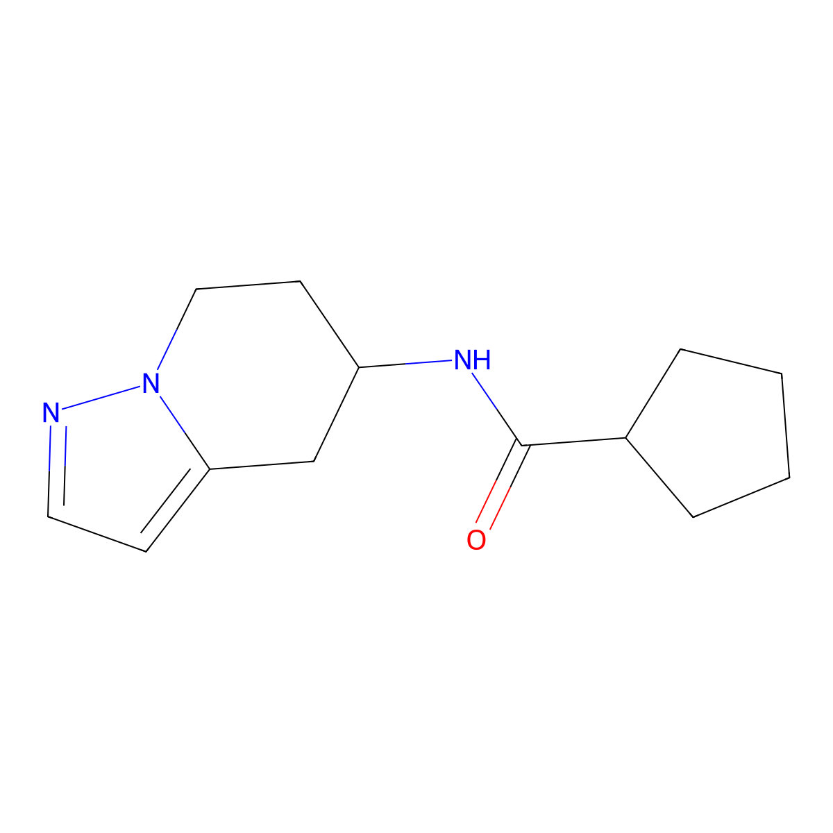 N-(4,5,6,7-tetrahydropyrazolo[1,5-a]pyridin-5-yl)cyclopentanecarboxamide molecular structure, CAS 2034258-37-0