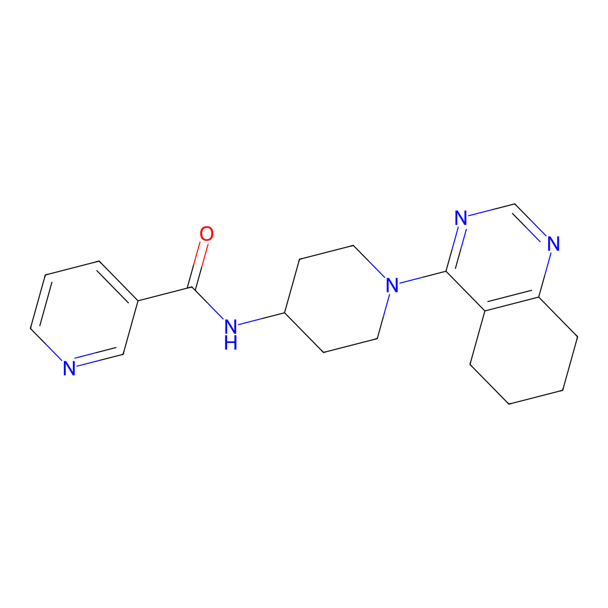 N-(1-(5,6,7,8-tetrahydroquinazolin-4-yl)piperidin-4-yl)nicotinamide molecular structure, CAS 2034258-38-1