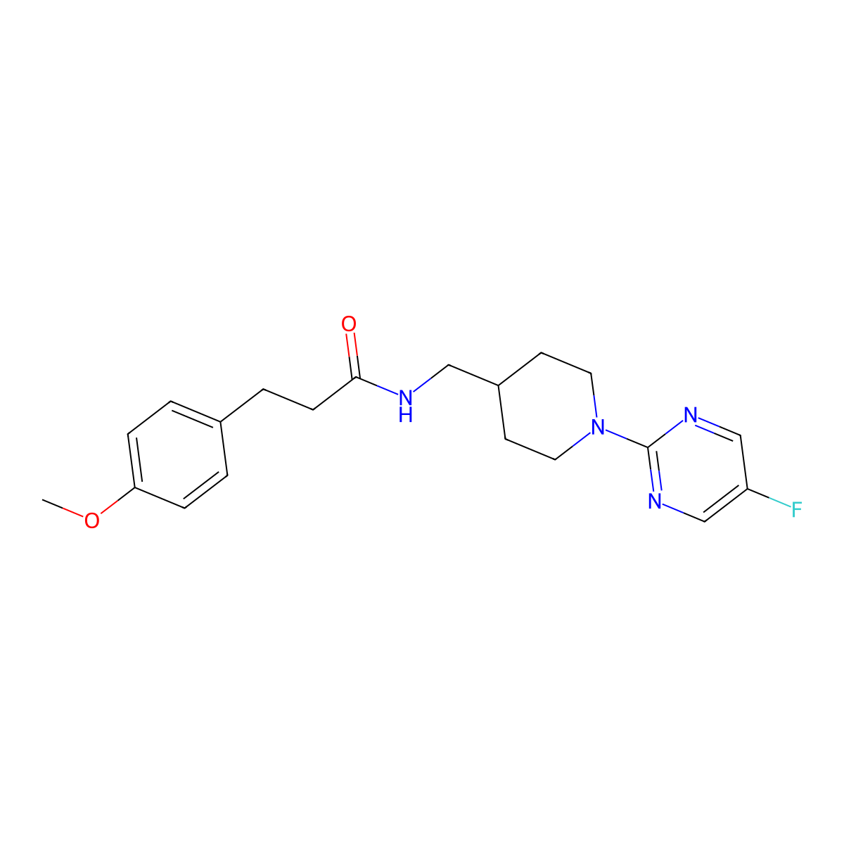 N-((1-(5-fluoropyrimidin-2-yl)piperidin-4-yl)methyl)-3-(4-methoxyphenyl)propanamide molecular structure, CAS 2034258-49-4