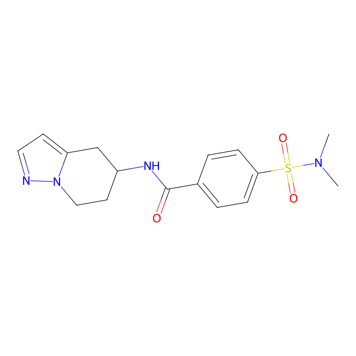 4-(N,N-dimethylsulfamoyl)-N-(4,5,6,7-tetrahydropyrazolo[1,5-a]pyridin-5-yl)benzamide molecular structure, CAS 2034258-51-8