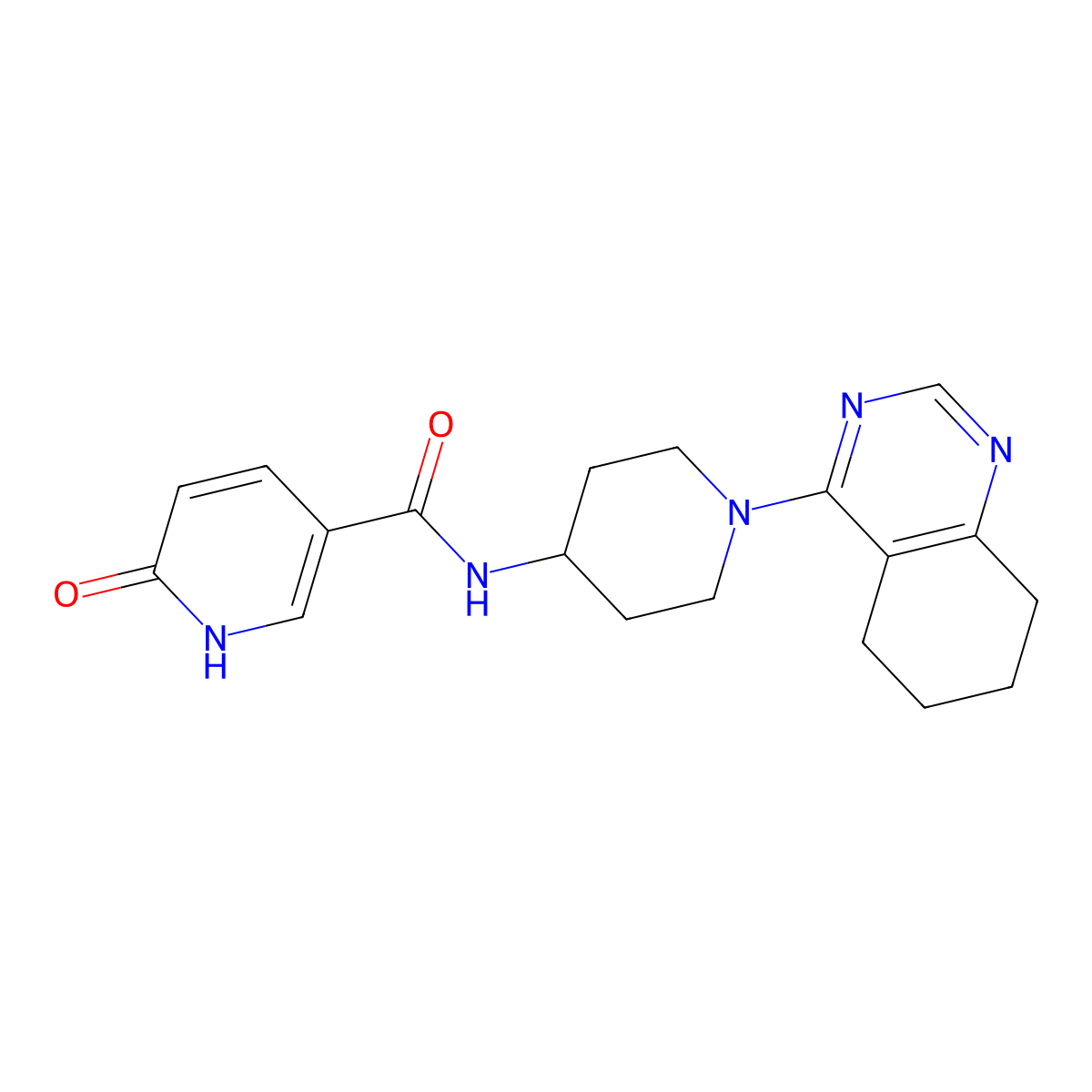 6-oxo-N-(1-(5,6,7,8-tetrahydroquinazolin-4-yl)piperidin-4-yl)-1,6-dihydropyridine-3-carboxamide molecular structure, CAS 2034258-66-5