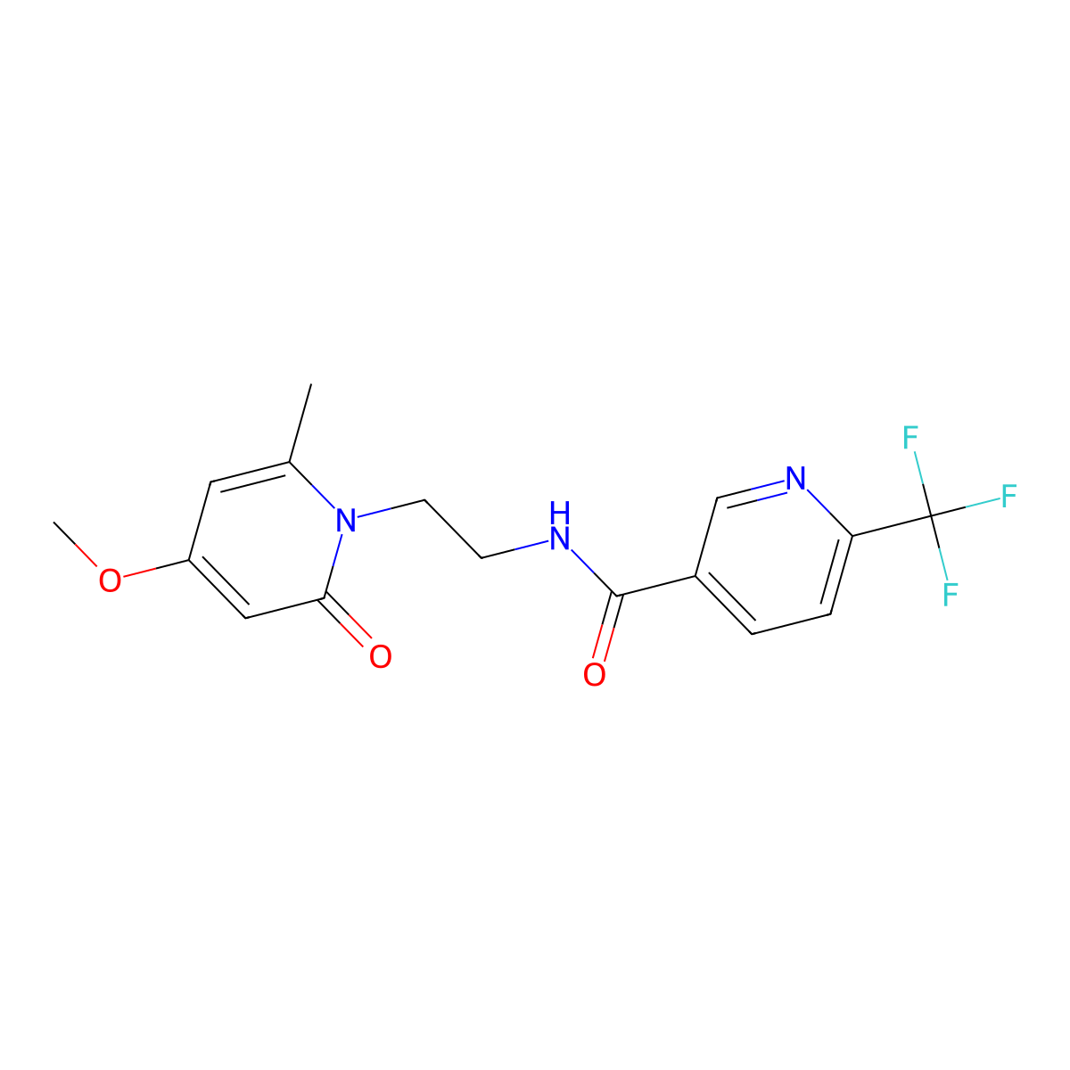 N-(2-(4-methoxy-6-methyl-2-oxopyridin-1(2H)-yl)ethyl)-6-(trifluoromethyl)nicotinamide molecular structure, CAS 2034258-67-6