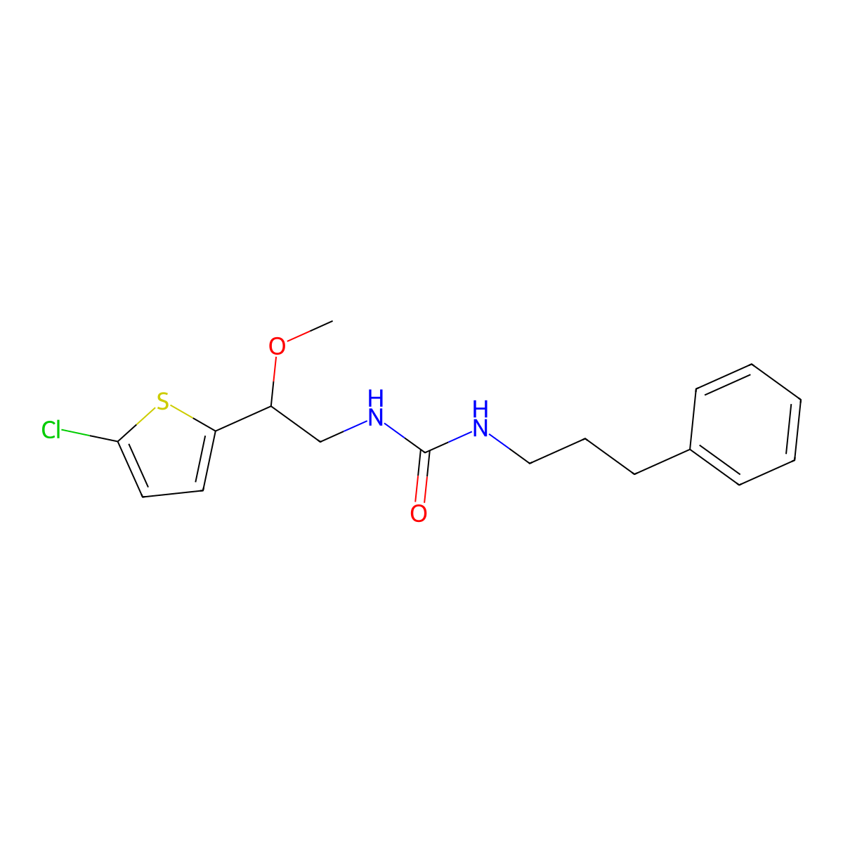 1-(2-(5-Chlorothiophen-2-yl)-2-methoxyethyl)-3-(3-phenylpropyl)urea molecular structure, CAS 2034258-71-2