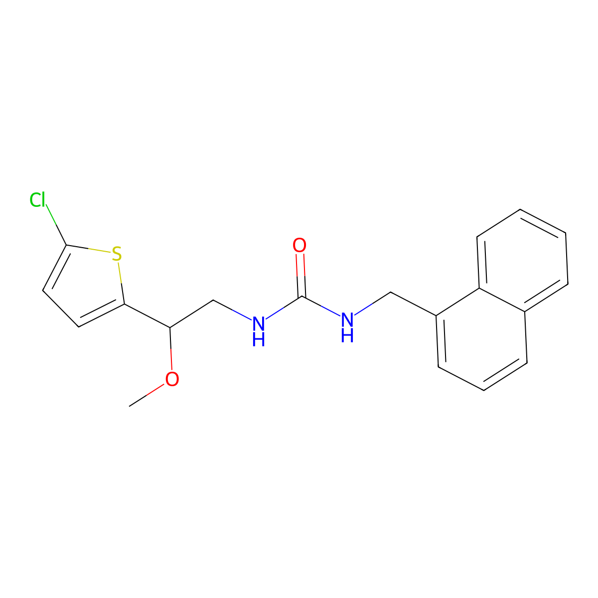 1-(2-(5-Chlorothiophen-2-yl)-2-methoxyethyl)-3-(naphthalen-1-ylmethyl)urea molecular structure, CAS 2034258-80-3