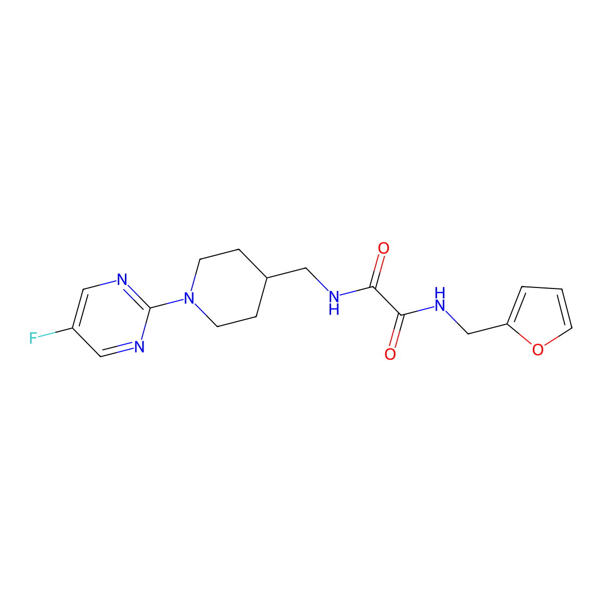 N1-((1-(5-fluoropyrimidin-2-yl)piperidin-4-yl)methyl)-N2-(furan-2-ylmethyl)oxalamide molecular structure, CAS 2034258-93-8