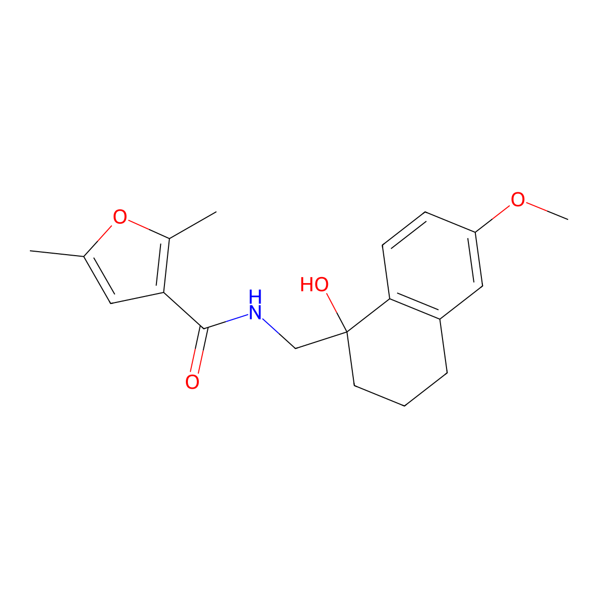 N-[(1-hydroxy-6-methoxy-1,2,3,4-tetrahydronaphthalen-1-yl)methyl]-2,5-dimethylfuran-3-carboxamide molecular structure, CAS 2034259-00-0