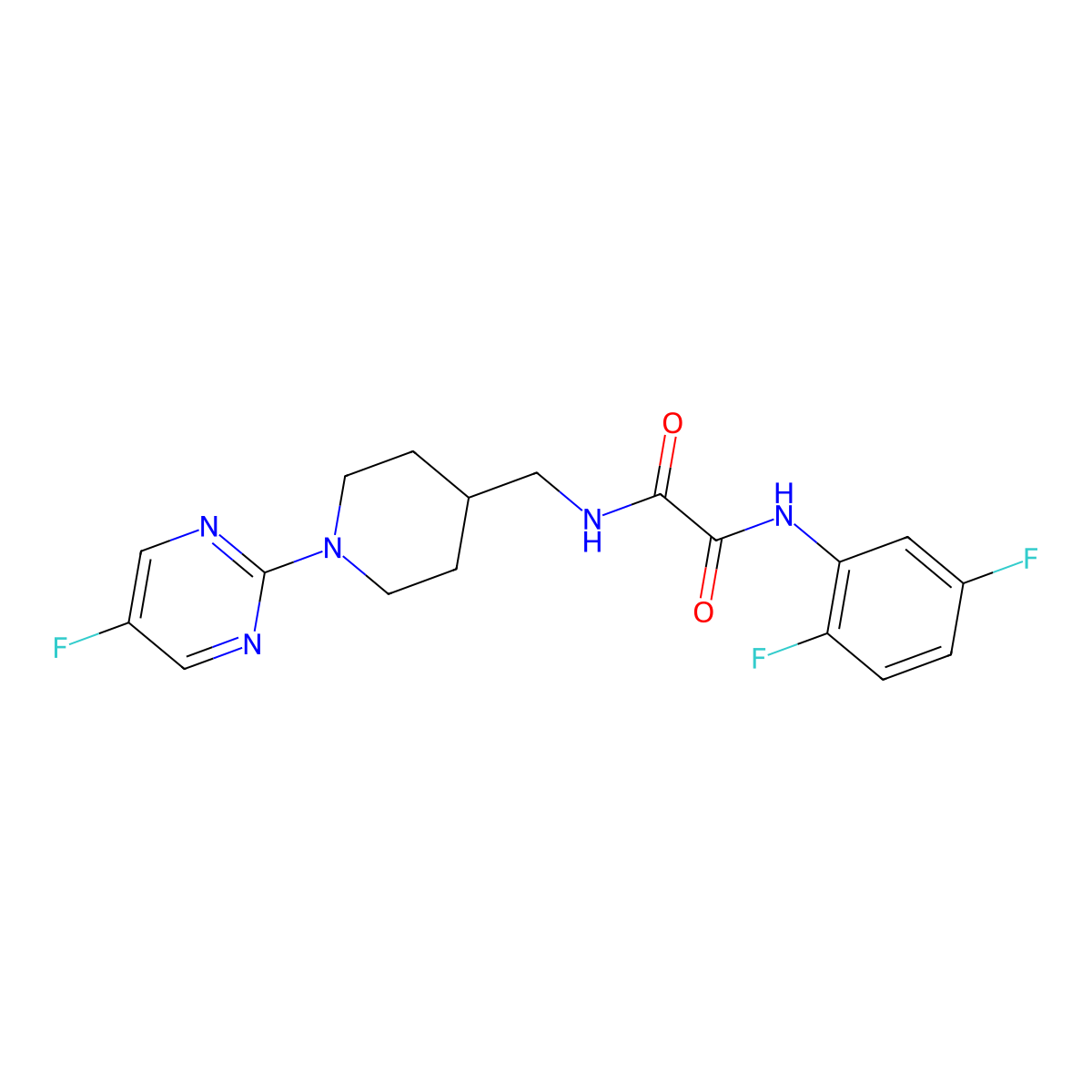 N1-(2,5-difluorophenyl)-N2-((1-(5-fluoropyrimidin-2-yl)piperidin-4-yl)methyl)oxalamide molecular structure, CAS 2034259-01-1